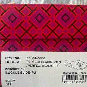 Size US 10 Tory  Burch Perfect Black/Gold Jelly SANDALS